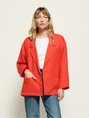Nation LTD Beatrice Blazer Aurora Red Linen
